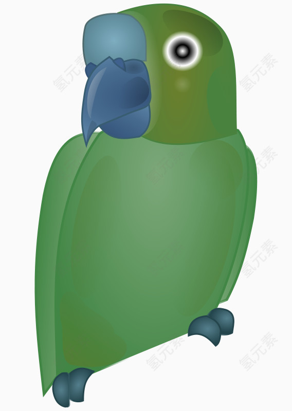 绿色的卡通鹦鹉