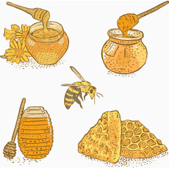 手绘蜂蜜蜜罐