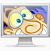 显示乐趣计算机监控屏幕快乐有趣的微笑情感表情符号苹果下载