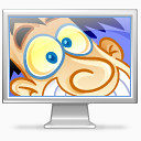 显示乐趣计算机监控屏幕快乐有趣的微笑情感表情符号苹果