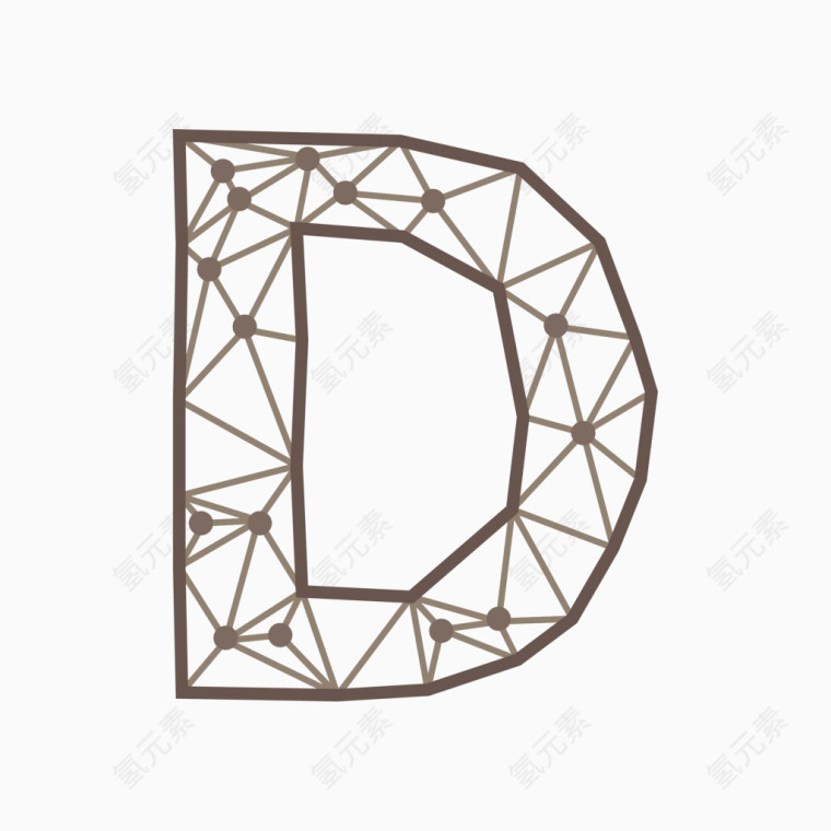线框三角形几何字母D