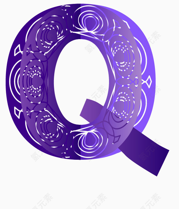 折叠镂空字母Q