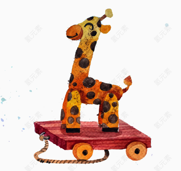 带车轮的长颈鹿玩偶