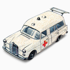 梅塞德斯奔驰救护车与开放引导1960 -火柴盒汽车图标