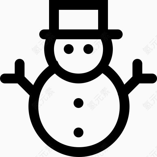 雪雪人小圣诞节和购物图标
