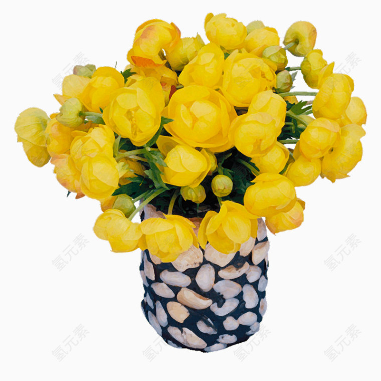 花瓶黄色鲜花