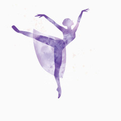 芭蕾舞 紫色 剪影 装饰图案