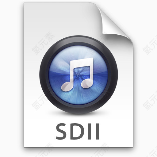 SD二蓝色iTunes的文件类型的图标