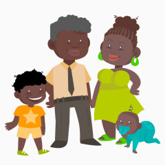 卡通黑人家庭