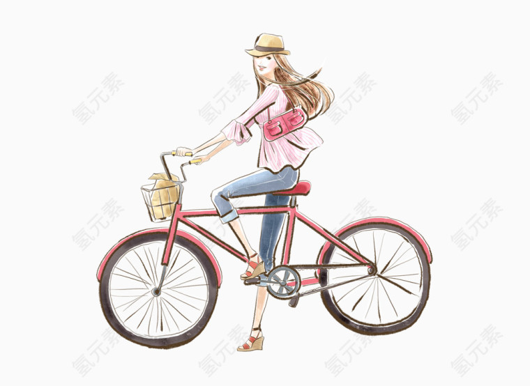 骑单车的美女