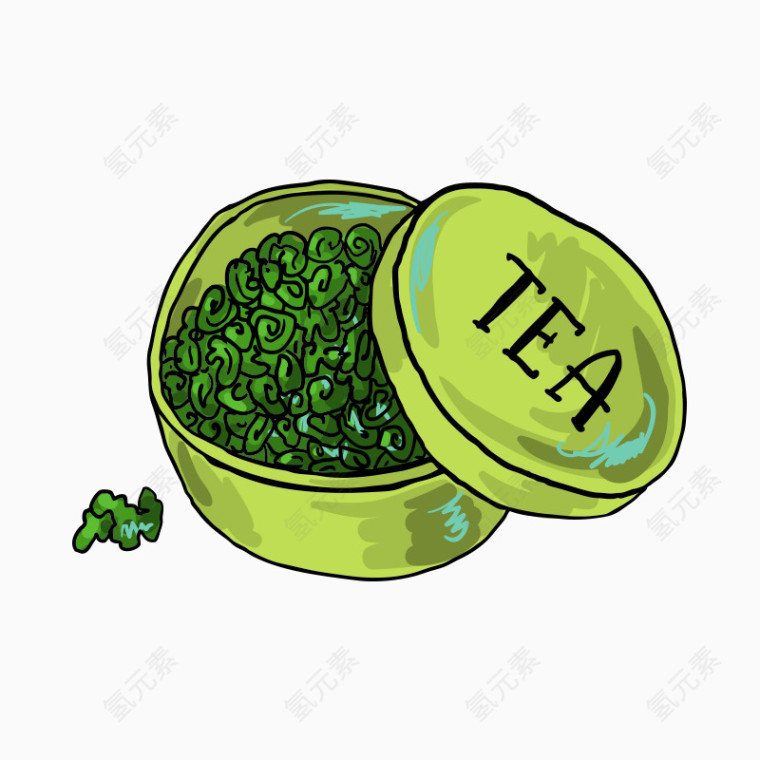 茶叶绿茶盒装手绘