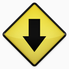 箭头下来黄色道路标志图标