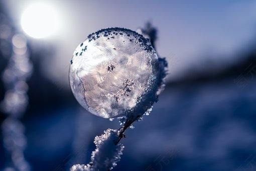 肥皂泡沫,冻结,冰冻泡泡,冬天,eiskristalle,寒冬,冷,雪