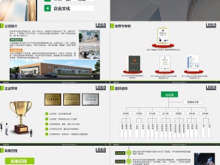 简约风格商务多图表企业宣传产品业务介绍PPT模板