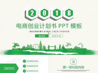 绿色电商创业计划书策划PPT模板