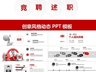 商务微立体述职报告工作总结ppt模板