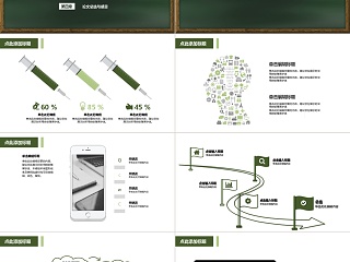 绿色黑板风毕业论文答辩PPT模板