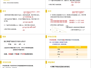 《整式的加减单项式》人教版初中七年级数学上册PPT课件