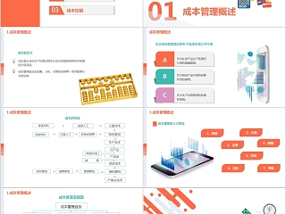 简约商务成本管理培训成本核算和控制PPT模板