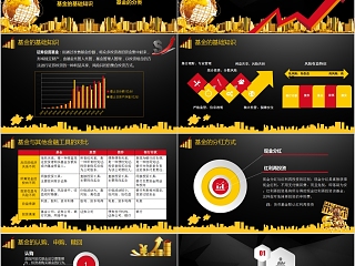 黑色大气基金基础知识介绍PPT模板
