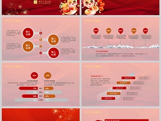 红色大气2025年终总结暨新年计划PPT模版