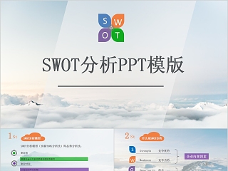 简约商务清新SWOT分析PPT模版