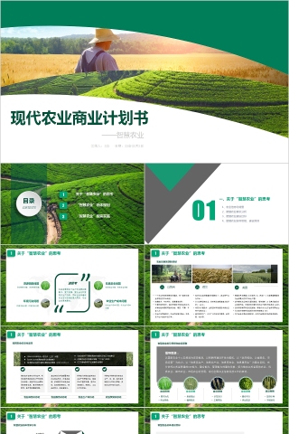 智慧农业现代农业商業計劃書PPT模板