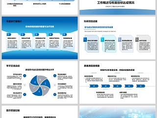 蓝色简约医院医生年终工作述职PPT模板