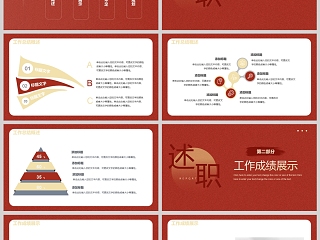 2025红色喜庆工作述职汇报PPT模板