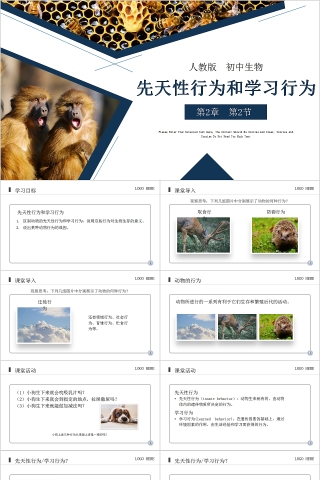 《先天性行为和学习行为》人教版初中生物上册PPT课件