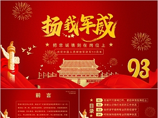 扬我军威把忠诚镌刻在岗位上庆祝中国人民解放军建军93周年PPT