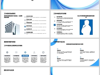 蓝色简约2025年终工作述职报告PPT模板