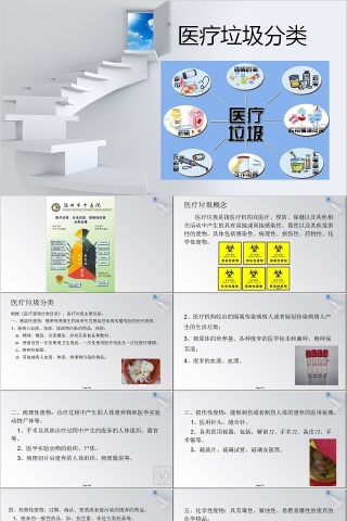 简约商务医疗垃圾分类PPT模板