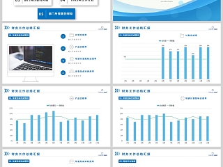 蓝色商务风生产部年终总结PPT模板