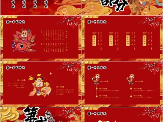 牛气冲天牛年大吉新年快乐PPT模板