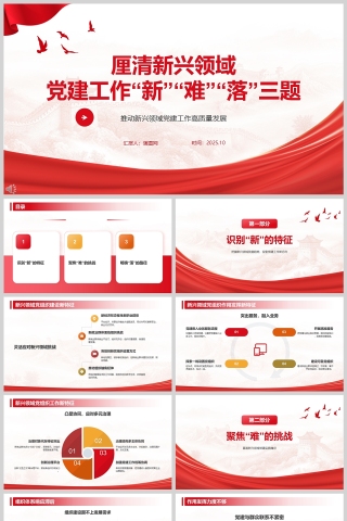 2025《厘清新兴领域党建工作“新”“难”“落”三题》课件PPT