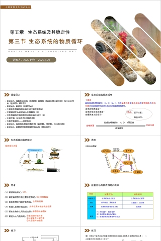 《生态系统的物质循环》人教版高中生物上册PPT课件