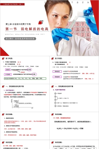 《影响电离平衡的因素 》人教版高中化学上册PPT课件下载