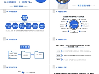 简约蓝色项目管理培训项目管理十大知识领域PPT