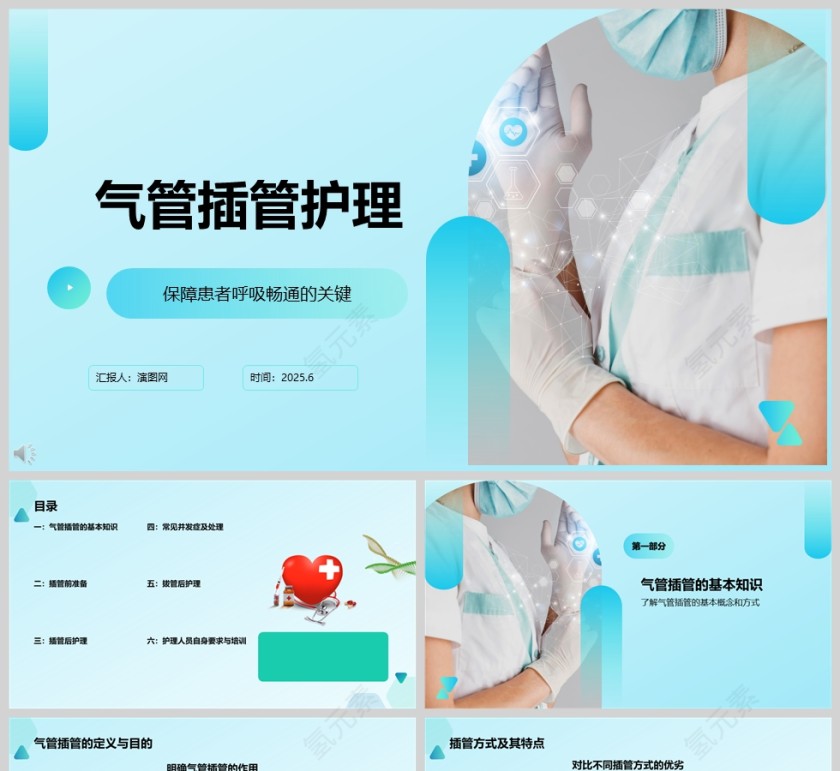 医院医疗气管插管护理ppt模板