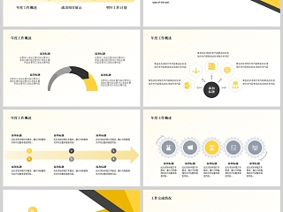 黄色简约大气年终述职报告PPT模版