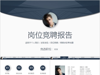 个人简历岗位竞聘报告PPT模板