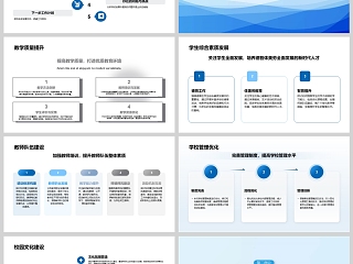 蓝色简约校长年终工作述职PPT模板