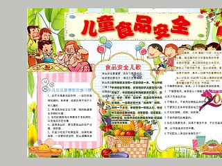 卡通儿童食品安全教育手抄小报