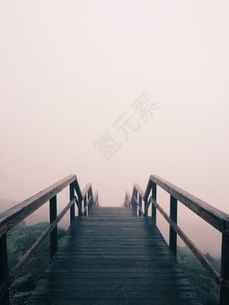 木桥,有雾,桥,雾,户外,路径,薄雾,宁静,没有人,平静,径,魔术,楼
